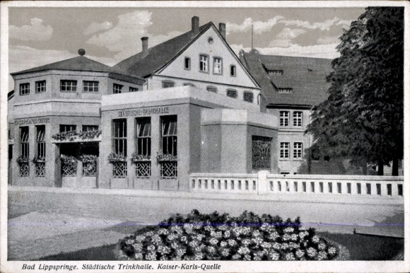 Postcard Bad Lippspringe in the Paderborn district, municipal drinking hall, Kaiser-Karls-Quelle