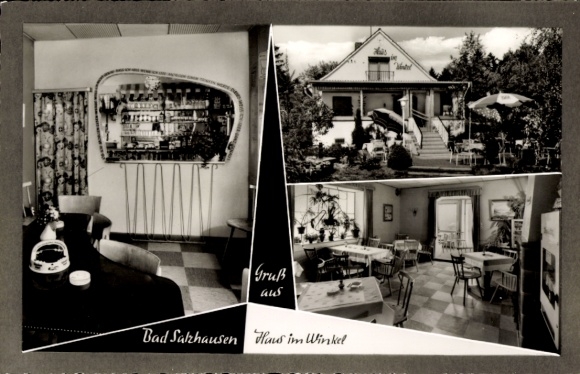 Postcard Bad Salzhausen Nidda in Hessen, house in the corner, terrace, guest room