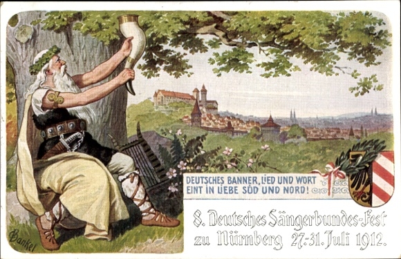 Artist Postcard Bankel, Nuremberg in Middle Franconia, 8th German Singers' Festival 1912