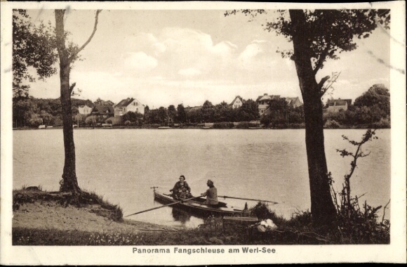 Ak Fangschleuse Grünheide in der Mark, Panorama am Werlsee