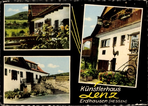 Postcard Erdhausen Gladenbach Hesse, Künstlerhaus Lenz
