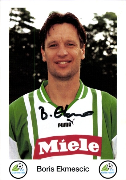 Autogrammkarte Fußballer Boris Ekmescic, FC Gütersloh, Autogramm