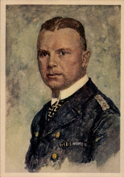 Artist Postcard Graf, Captain Fritz Bonte, Knight's Cross recipient of the Kriegsmarine, portrait