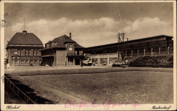 Ak Höchst Frankfurt am Main, Bahnhof