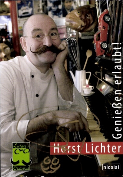 Postcard actor and chef Horst Lichter, portrait, enjoyment allowed!, autograph