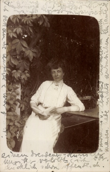 Photo Postcard Woman with Book