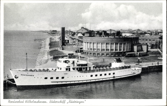 Postcard Wilhelmshaven in Lower Saxony, view of the bathing ship Rüstringen