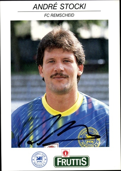 Autograph card footballer André Stocki, FC Remscheid, autograph
