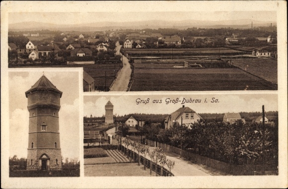 Ak Großdubrau in Saksen, panorama, toren