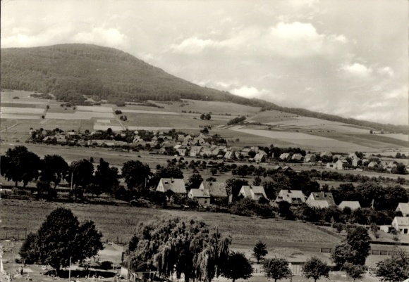 Postcard Dermbach in the Rhön Thuringia, partial view with view to Baier