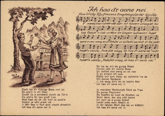 Lied Ak Ich haa d'r aane nei..., Willy Kaufmann, Trachten Erzgebirge, Tanzpaar