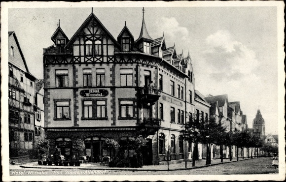 Postcard Bad Sooden Allendorf in Hesse, view from the outside of the Hotel Werratal, owned by Fritz von Velsen