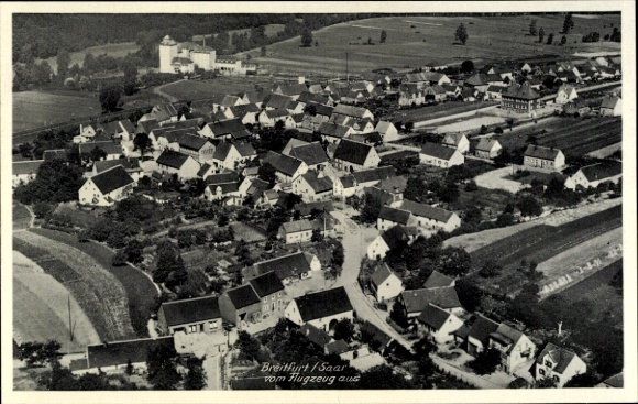 Postcard Breitfurt Blieskastel in Saarland, aerial photograph