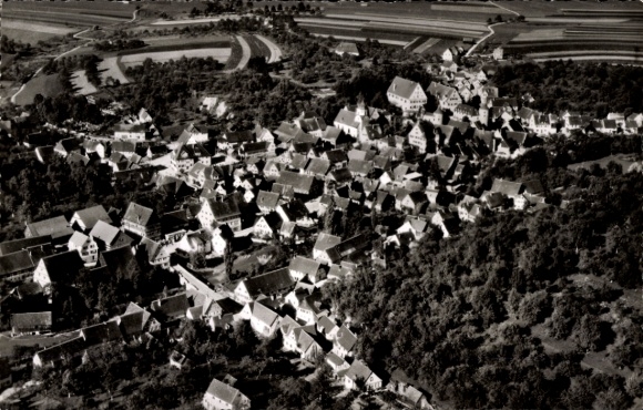 Ak Obersontheim in Württemberg, Luftaufnahme