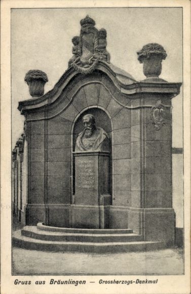 Ak Bräunlingen in het Zwarte Woud Baden, Groothertogmonument