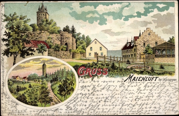 Chromo-Litho Wasungen in Thuringia, Maienluft Castle