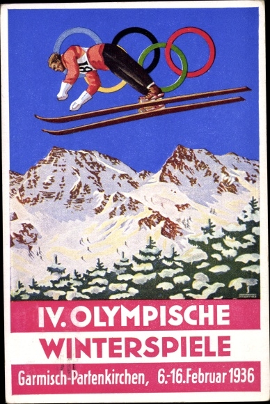 Artist PC Garmisch Partenkirchen in Upper Bavaria, 1936 Winter Olympics, ski jumping