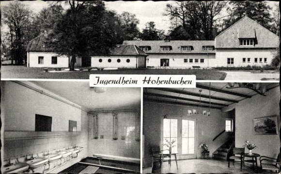 Postcard Hamburg Wandsbek Poppenbüttel, Hohenbuchen Youth Home, Alstertal Recreation Center
