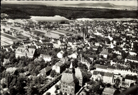 Postcard Dillingen in Saarland, aerial photograph
