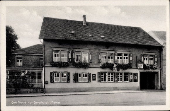 Postcard Großsachsen Hirschberg an der Bergstrasse, Inn zur Goldenen Krone