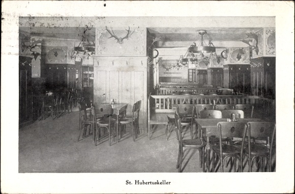 Ak Wien 6. Mariahilf, Restaurant St. Hubertuskeller, Inh. Josef Dörner, Innenansicht