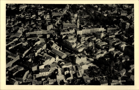 Postcard Rosenheim Upper Bavaria, aerial photograph