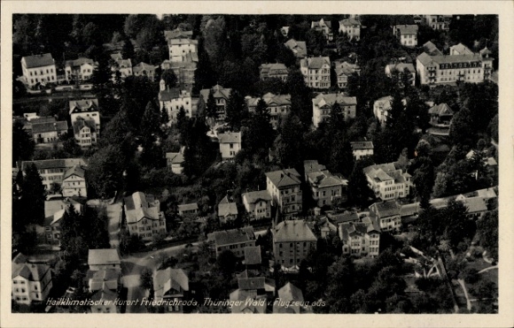 Postcard Friedrichroda in the Thuringian Forest, aerial photograph