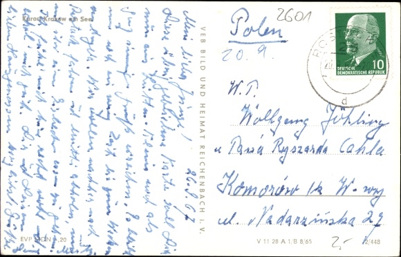 Postcard Krakow am See, Möckelberg, Seehotel, Jörnberg, Seepromenade, coat of arms