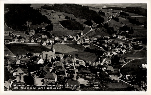 Ak Schonach in het Zwarte Woud, luchtfoto