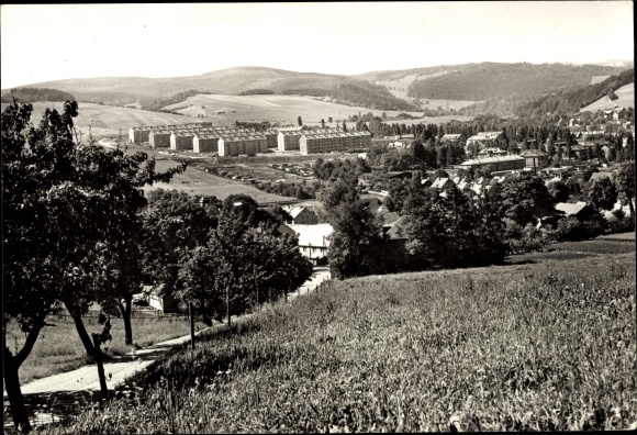 Postcard Raschau Markersbach in the Ore Mountains, Panorama