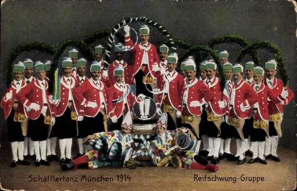 KP Monachium, Bawaria, Schäfflertanz 1914, trupa huśtawki