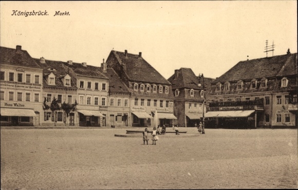 Postcard Königsbrück in Upper Lusatia, market, grocery store