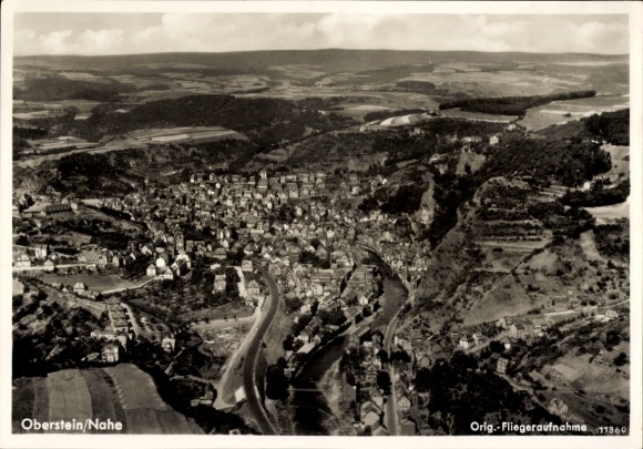 Postcard Idar Oberstein on the Nahe, aerial photograph