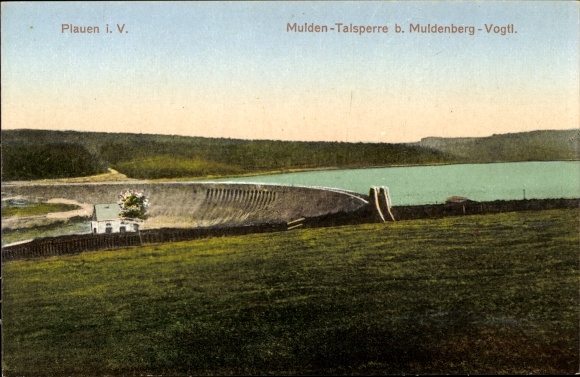 Postcard Muldenberg Grünbach in Vogtland, Muldenberg dam