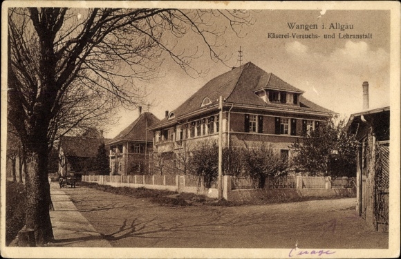 Postcard Wangen im Allgäu, cheese dairy research and teaching institute