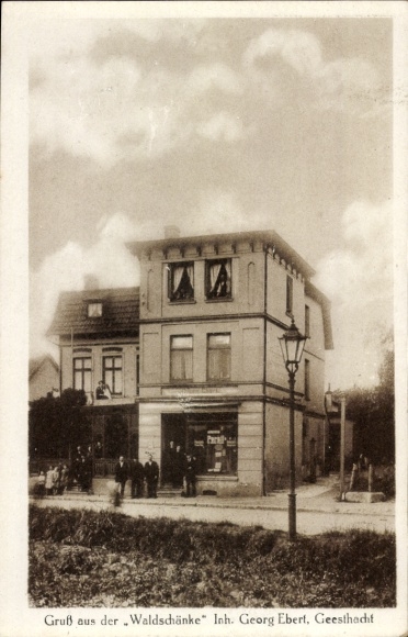 Postcard Geesthacht an der Elbe, Waldschänke, owner Georg Ebert