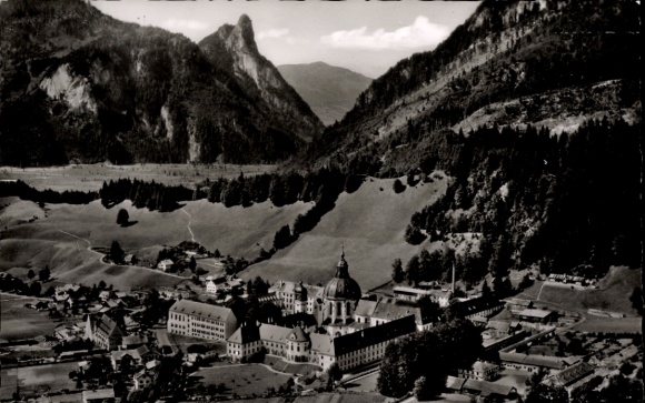 Ak Ettal Oberbayern, Fliegeraufnahme