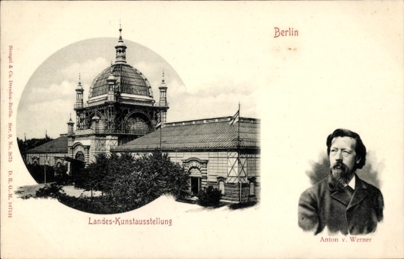 Ak Berlin Tiergarten Moabit, Landeskunstausstellung, Maler Anton von Werner