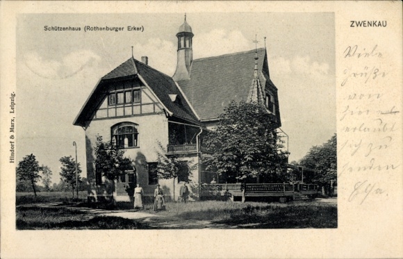 Postcard Zwenkau in Saxony, Schützenhaus, Rothenburg oriel