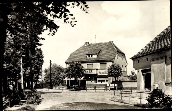 Postcard Wünsdorf Zossen, village party, café and pastry shop