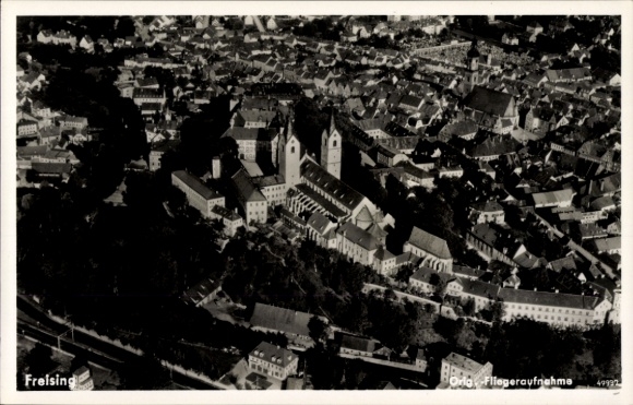 Ak Freising in Oberbayern, Fliegeraufnahme, Aktien-Schenke