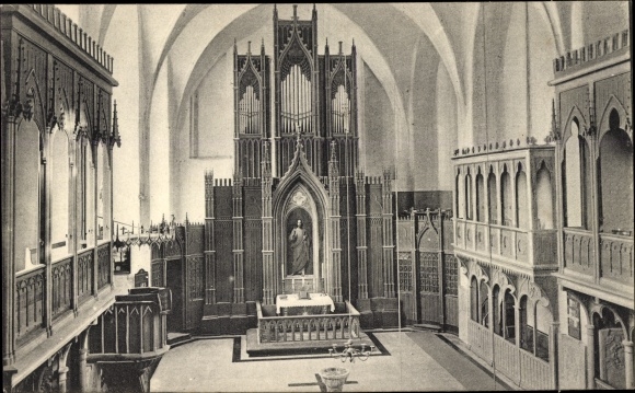 Ak Ribnitz in Mecklenburg, kloosterkerk, binnenaanzicht