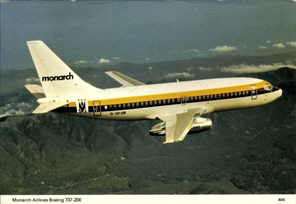 Ak Britisches Passagierflugzeug Monarch Airlines Boeing 737-200, G-DFUB