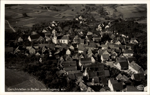 Postcard Gerichtstetten Hardheim Baden, general view, aerial photograph
