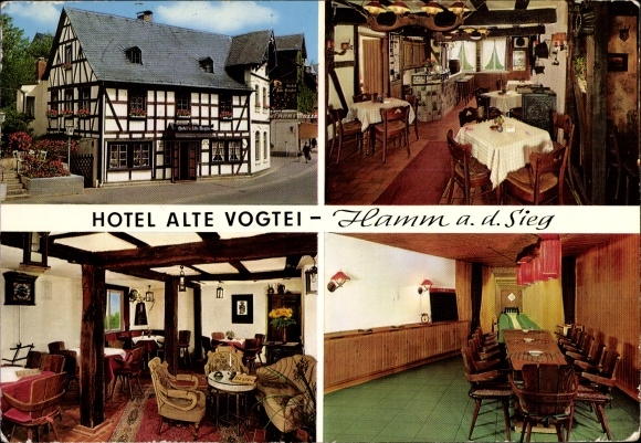 Postcard Hamm an der Sieg, Hotel old Bailiwick, Anno 1648, The old inn Hermes