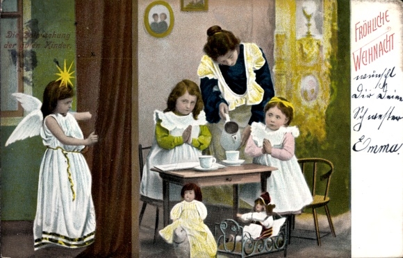 PC Merry Christmas, mother with children, angel