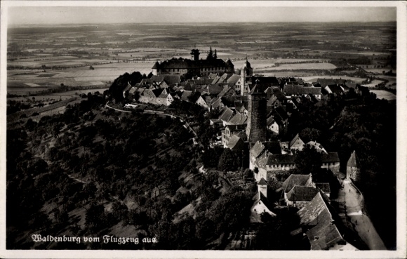 Postcard Waldenburg in Württemberg, aerial photograph