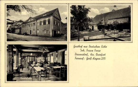 Postcard Braunsdorf Braunsbedra, Gasthof zur Deutschen Eiche, guest room