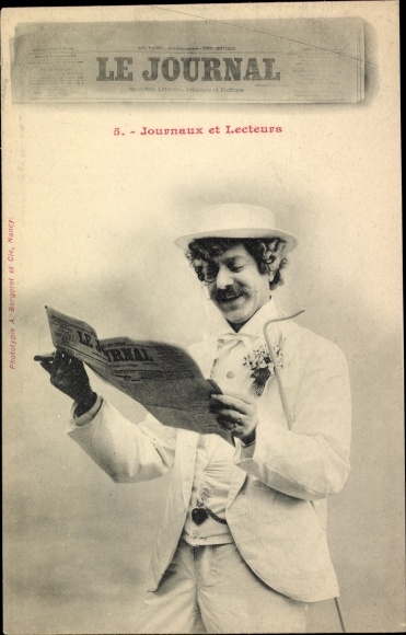 Zeitungs Ak Le Journal, Mann liest Zeitung