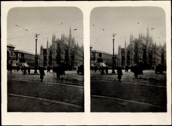 Stereofoto Milaan Milaan Lombardia, Kathedraal